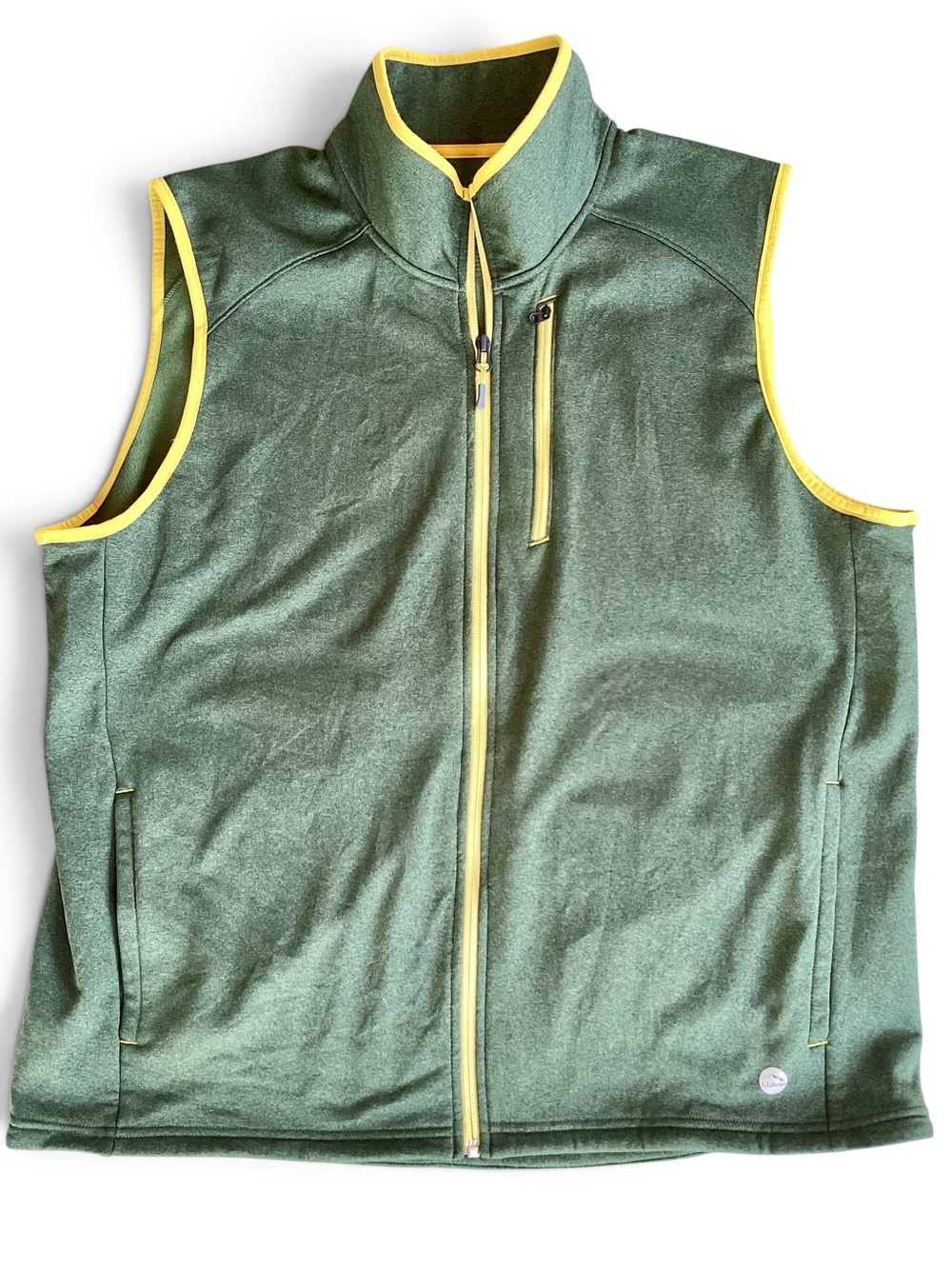 L.L. Bean Green Vest with Microfleece XL EUC